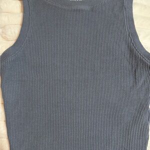 Hollister Charcoal Ribbed Knit Top